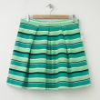 NEW Gap Pleated Striped Fit and Flare Skirt in Blue Green Stripe