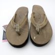 Rainbow Sandals Women's Large The Sandpiper Single Layer Luxury Leather 301ALDNS in Stone Grey